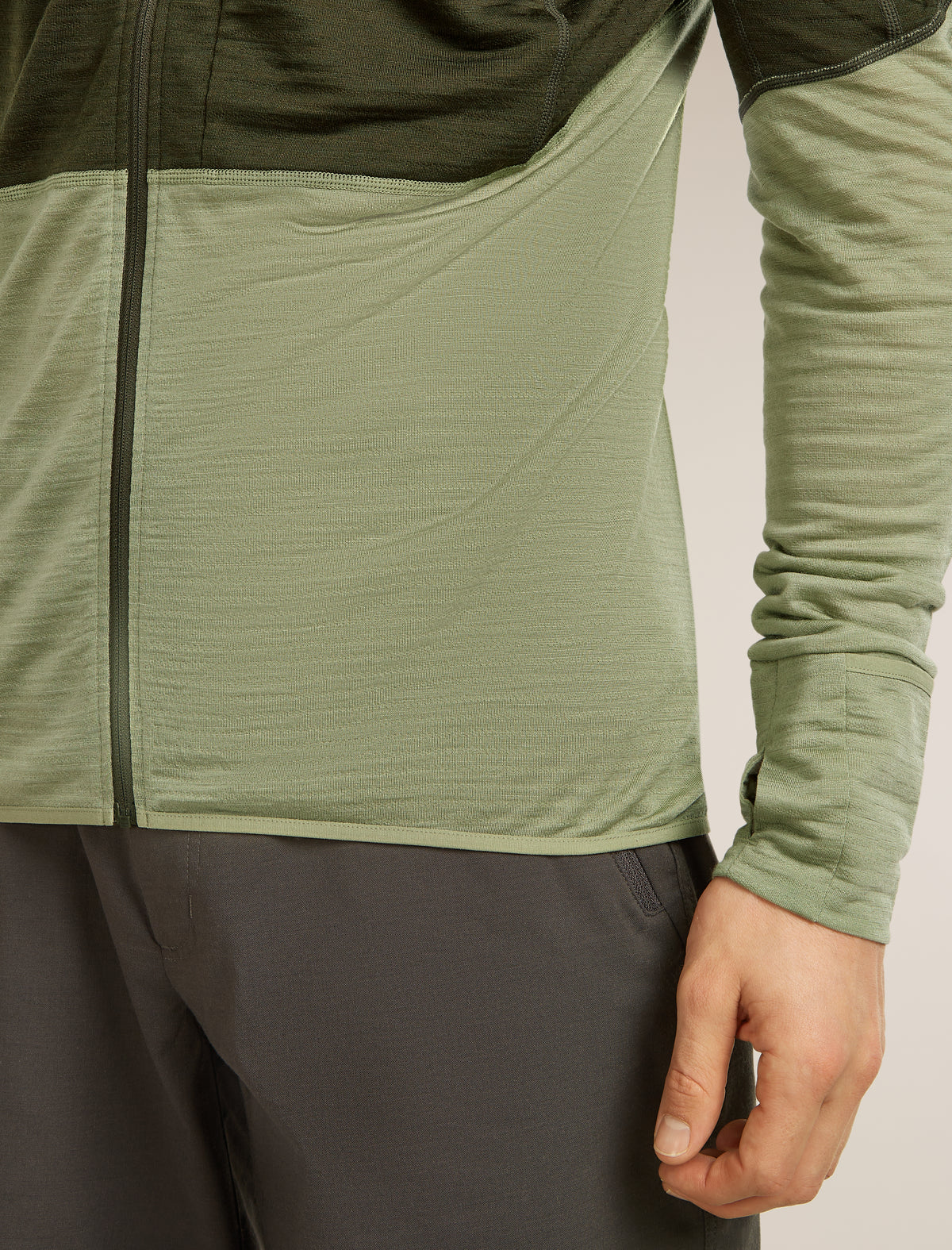 Men’s Merino Blend 200 RealFleece™ Descender Long Sleeve Zip Hoodie Dk loden/Lichen - 8