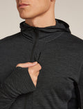 Men’s Merino Blend 200 Realfleece™ Descender Long Sleeve Zip Hoodie Jet Hthr/Black - 7