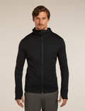 Men’s Merino 260 Quantum Long Sleeve Zip Hoodie Black - 1