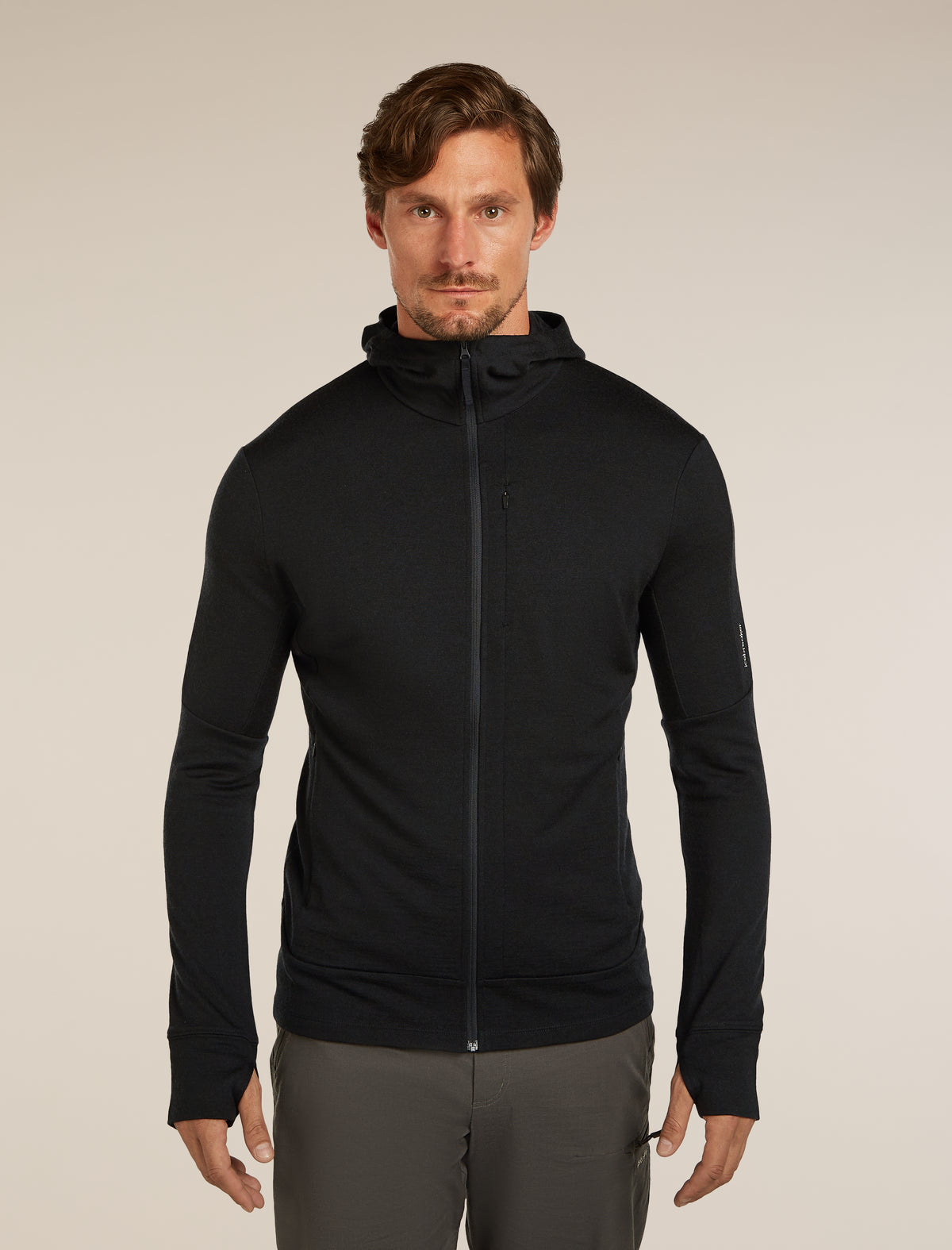 Men’s Merino 260 Quantum Long Sleeve Zip Hoodie Black - 1