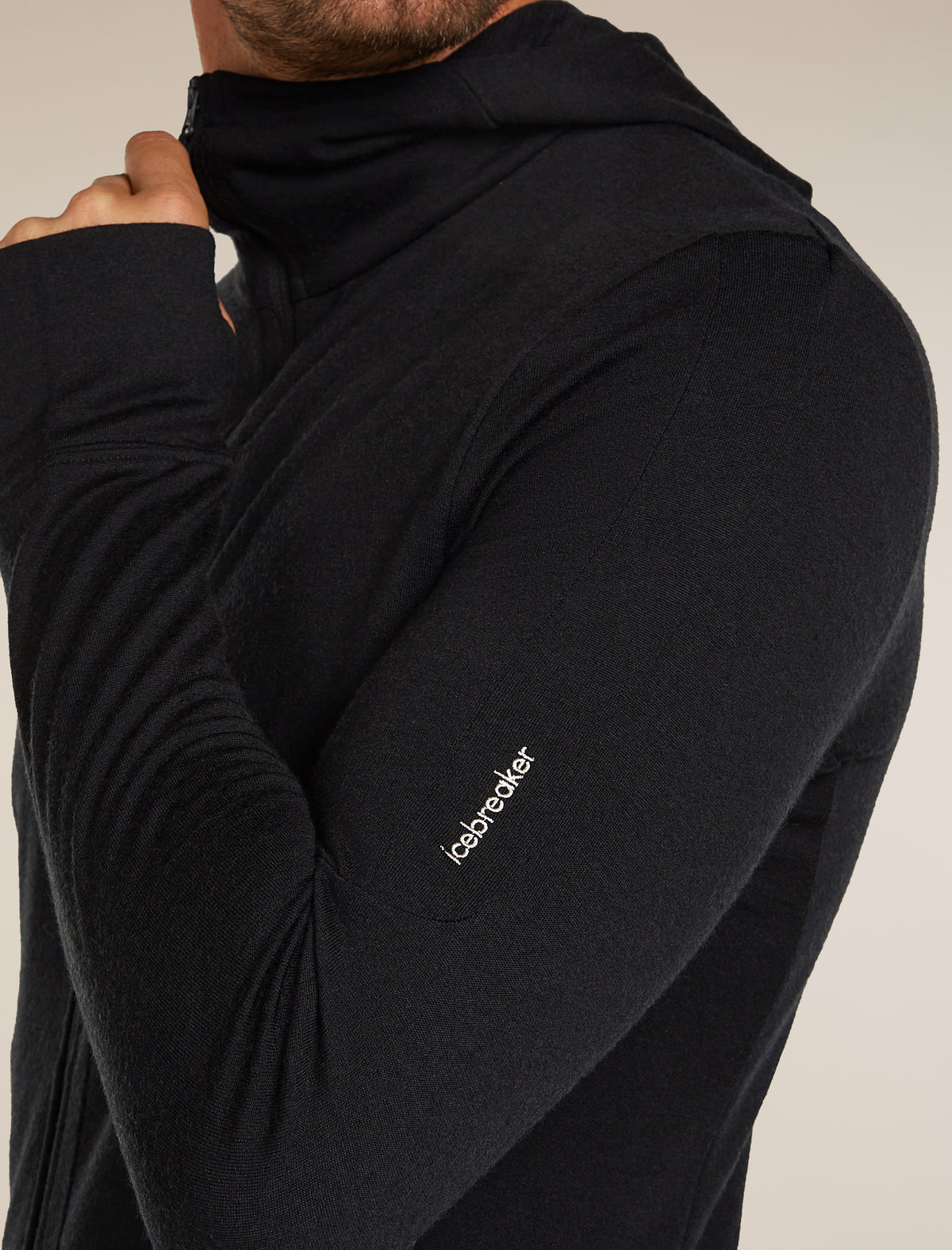 Men’s Merino 260 Quantum Long Sleeve Zip Hoodie Black - 5