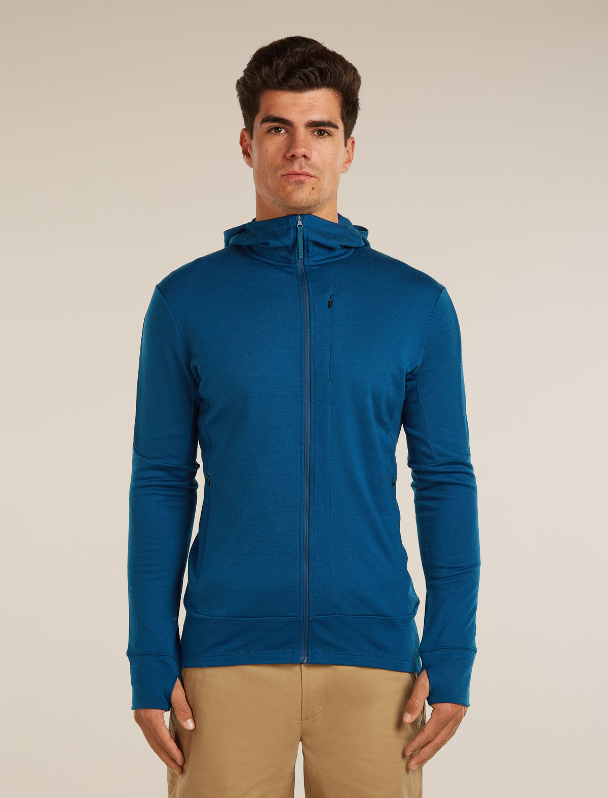 Men’s Merino 260 Quantum Long Sleeve Zip Hoodie Atlantis - 1