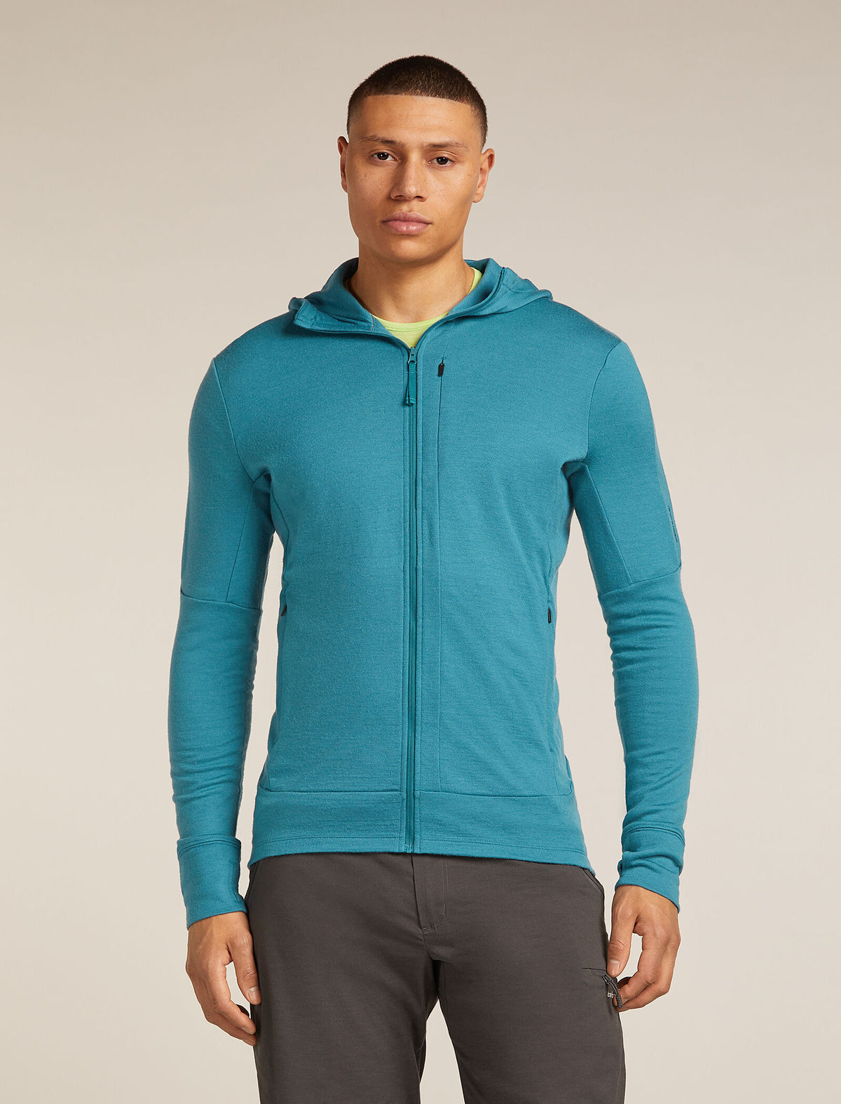 Men’s Merino 260 Quantum Long Sleeve Zip Hoodie Topaz - 1