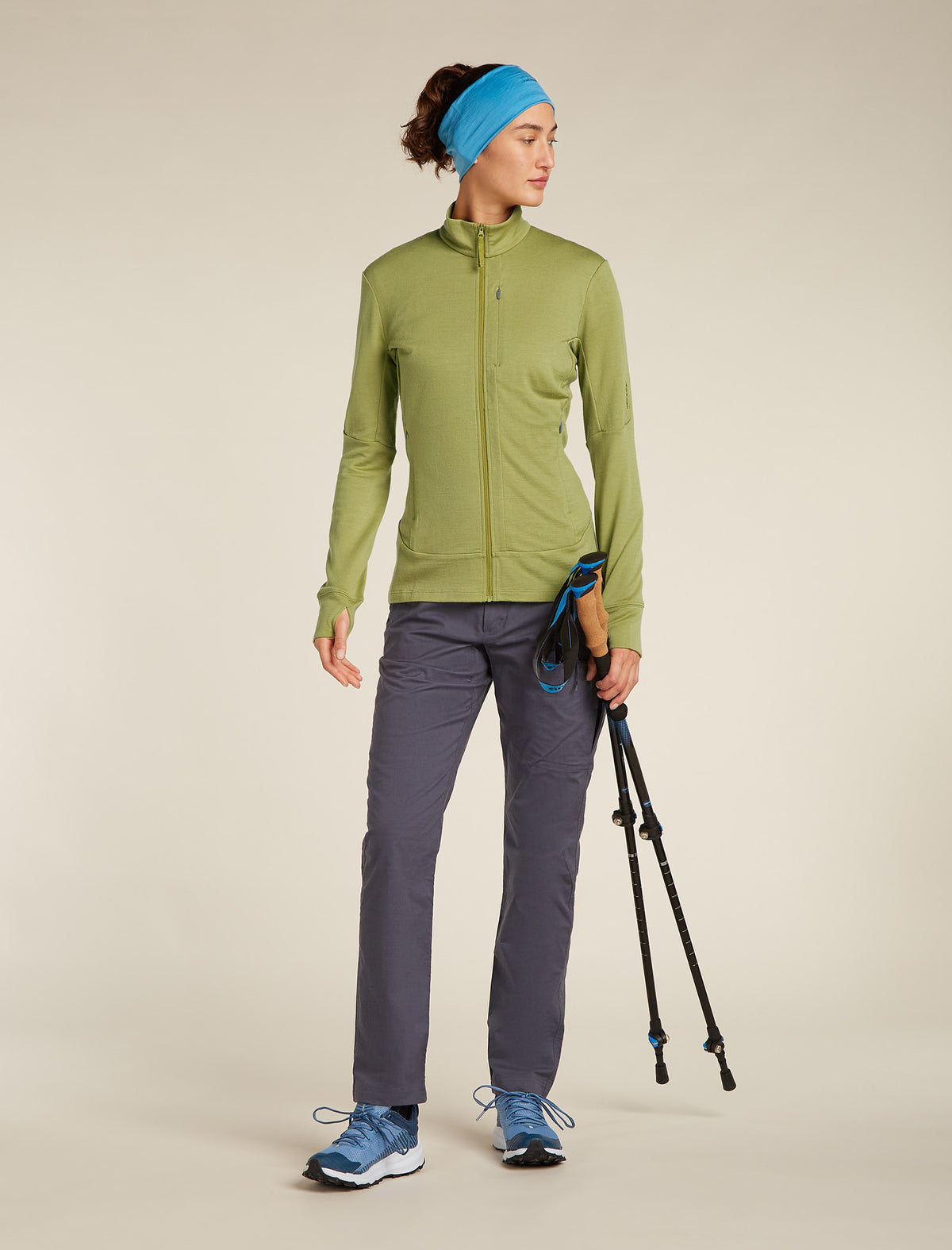 Women's Merino 260 Quantum Long Sleeve Zip OLIVE - 4