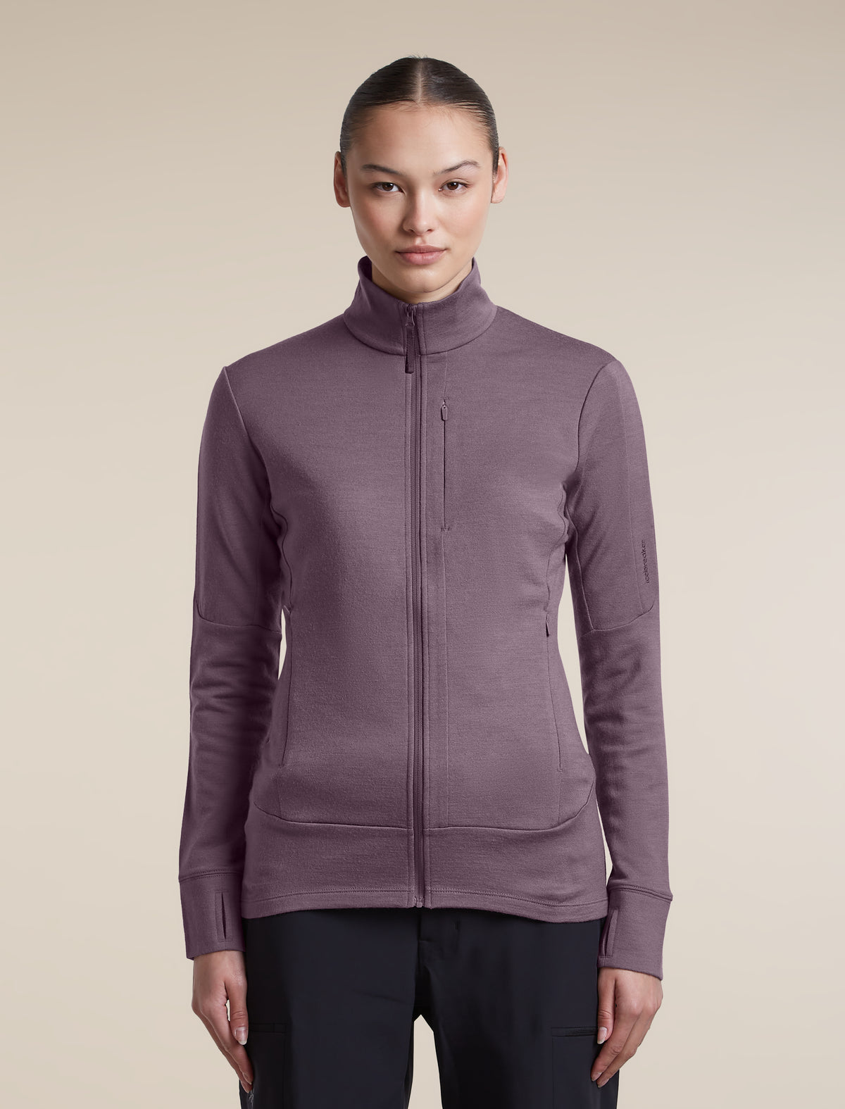 Women's Merino 260 Quantum Long Sleeve Zip Grey Plum - 1