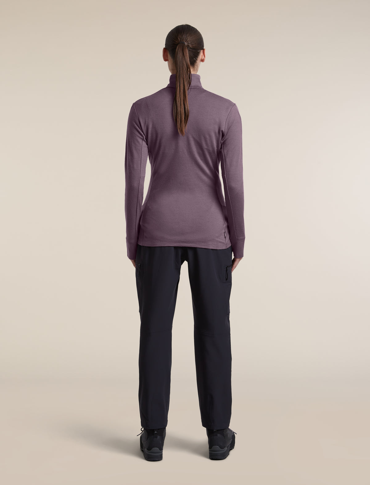 Women's Merino 260 Quantum Long Sleeve Zip Grey Plum - 8