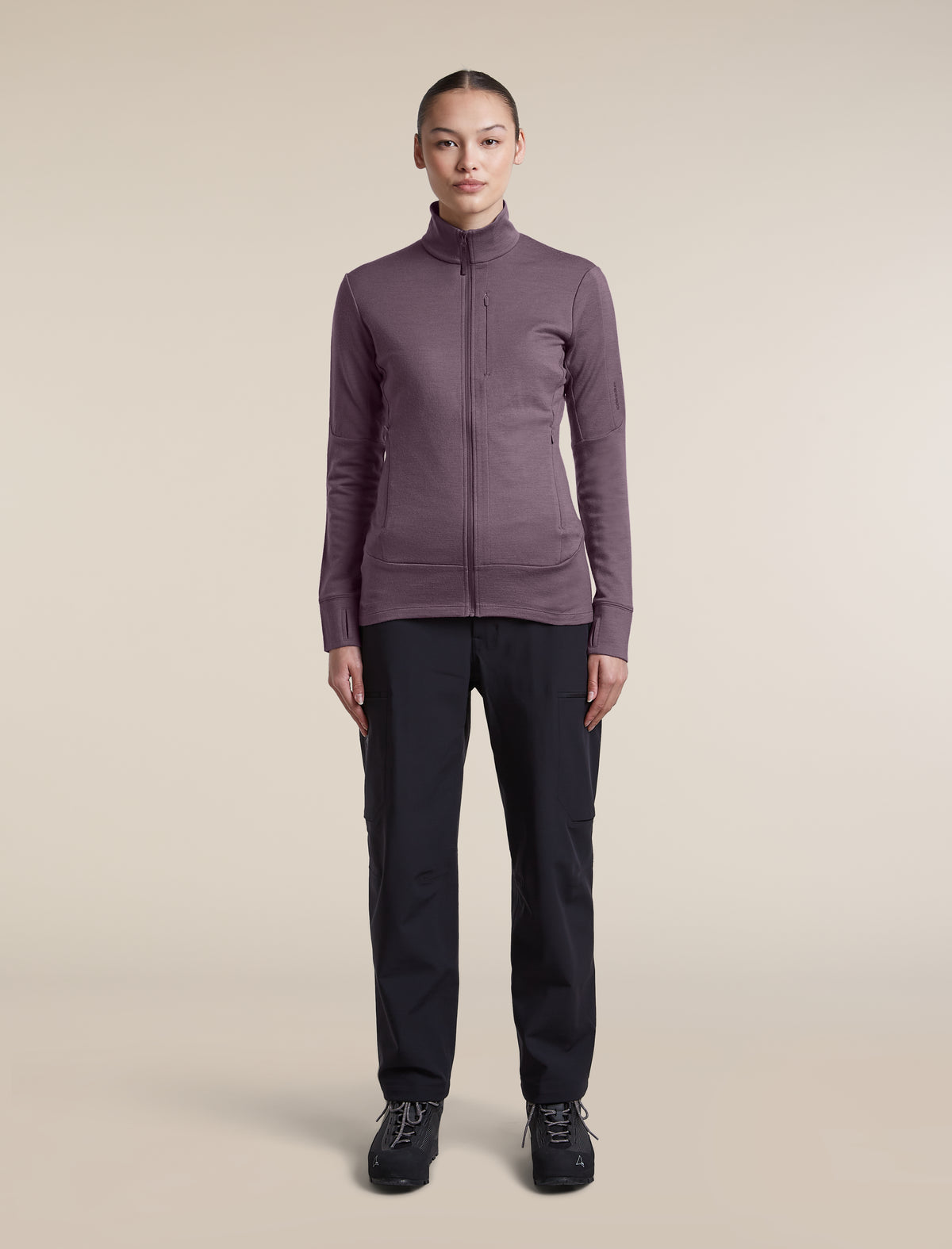 Women's Merino 260 Quantum Long Sleeve Zip Grey Plum - 3