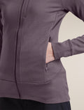 Women's Merino 260 Quantum Long Sleeve Zip Grey Plum - 9