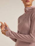 Women’s Merino 260 Quantum Long Sleeve Zip Hoodie Summit/Blush - 6