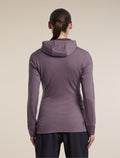 Women's Merino 260 Quantum Long Sleeve Zip Hoodie Grey Plum/Dark Berry - 2