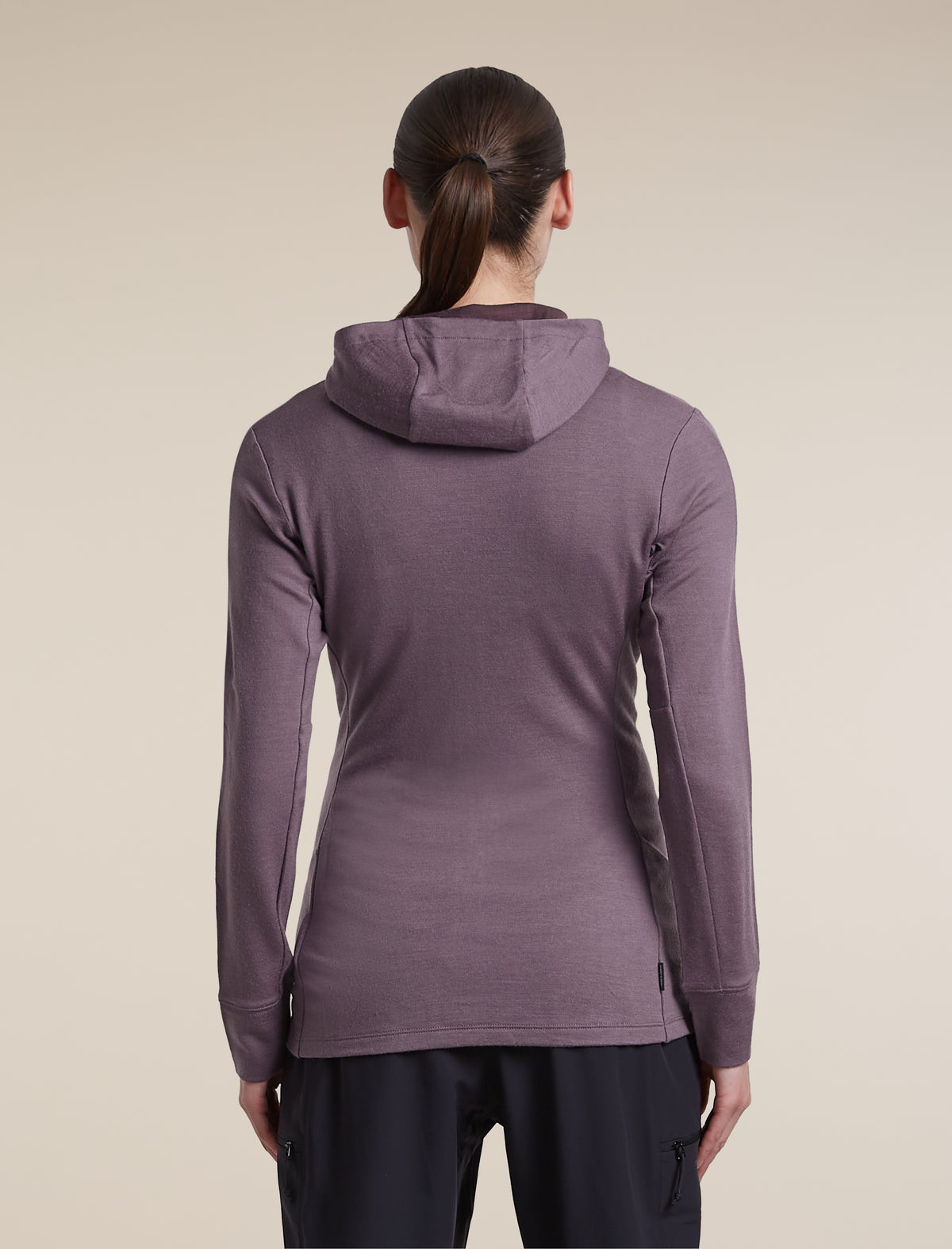 Women's Merino 260 Quantum Long Sleeve Zip Hoodie Grey Plum/Dark Berry - 2