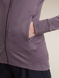 Women's Merino 260 Quantum Long Sleeve Zip Hoodie Grey Plum/Dark Berry - 9