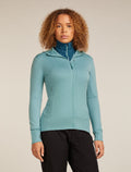 Women’s Merino 260 Quantum Long Sleeve Zip Hoodie Hydro - 1