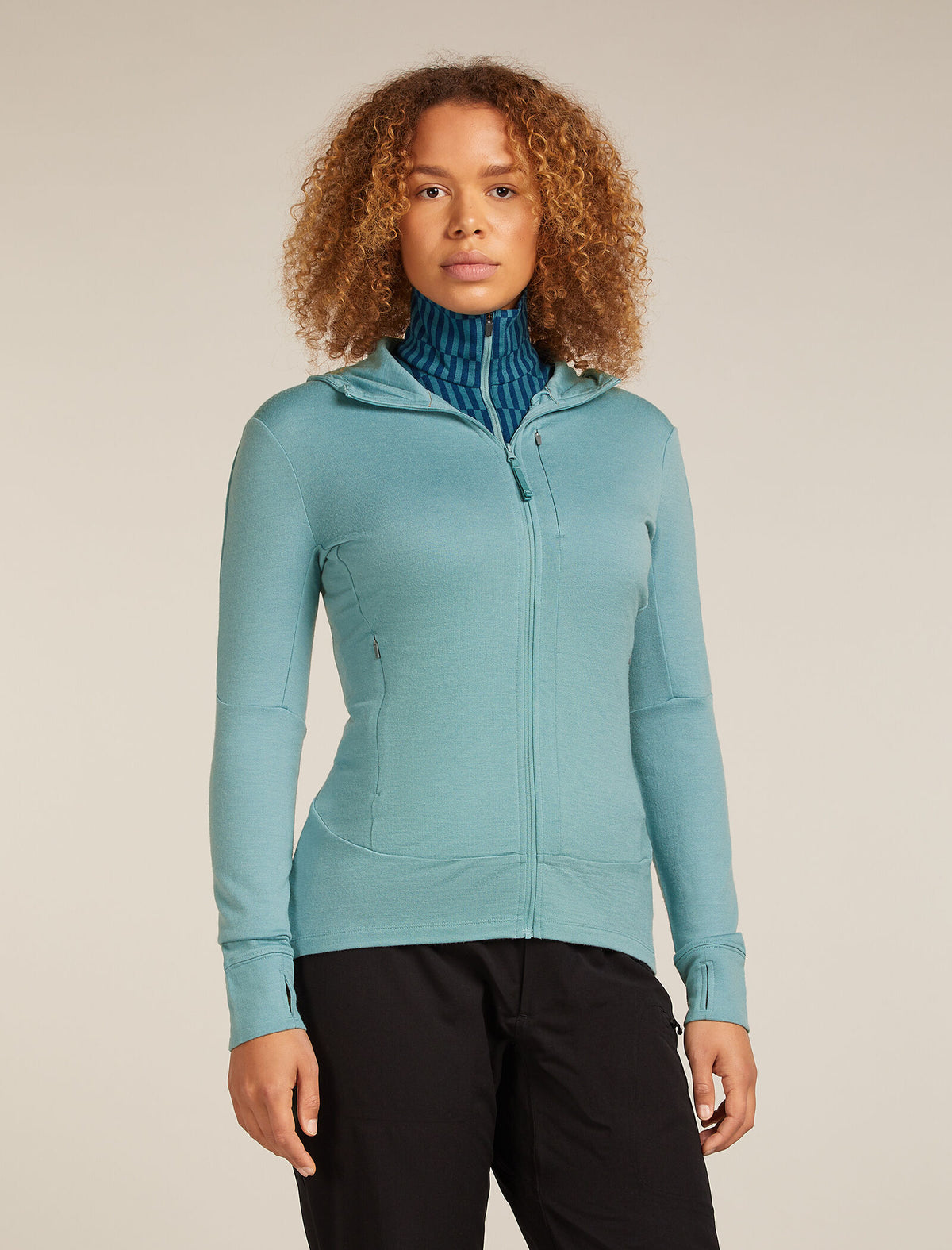 Women’s Merino 260 Quantum Long Sleeve Zip Hoodie Hydro - 1