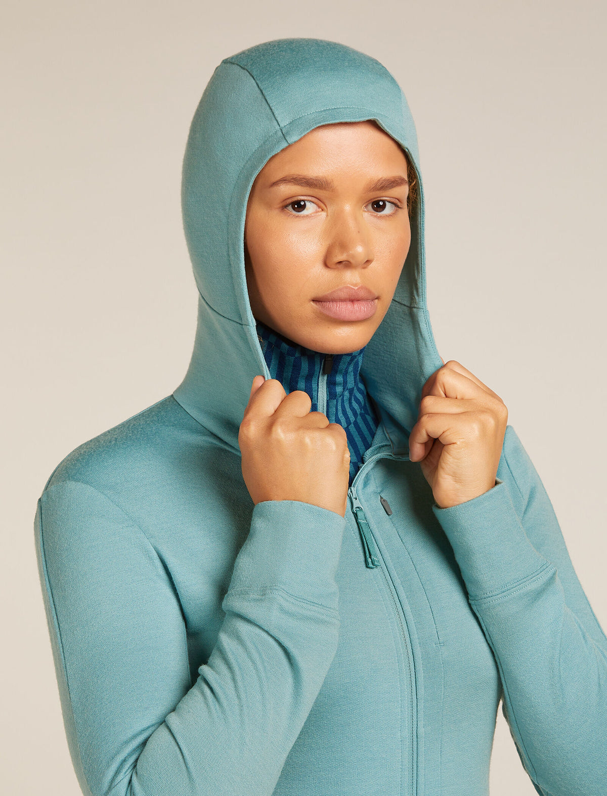 Women’s Merino 260 Quantum Long Sleeve Zip Hoodie Hydro - 8