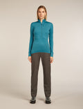 Women’s Merino Blend 200 Realfleece™ Descender Long Sleeve Half Zip Top Topaz - 3