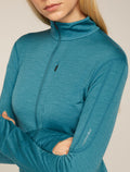 Women’s Merino Blend 200 Realfleece™ Descender Long Sleeve Half Zip Top Topaz - 5