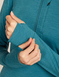 Women’s Merino Blend 200 Realfleece™ Descender Long Sleeve Half Zip Top Topaz - 6