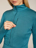 Women’s Merino Blend 200 Realfleece™ Descender Long Sleeve Half Zip Top Topaz - 8