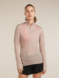 Women’s Merino Blend 200 RealFleece™ Descender Long Sleeve Half Zip Pink quartz - 1