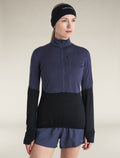 Women’s Merino Blend 200 Realfleece™ Descender Long Sleeve Half Zip Top Graphite/Black - 1
