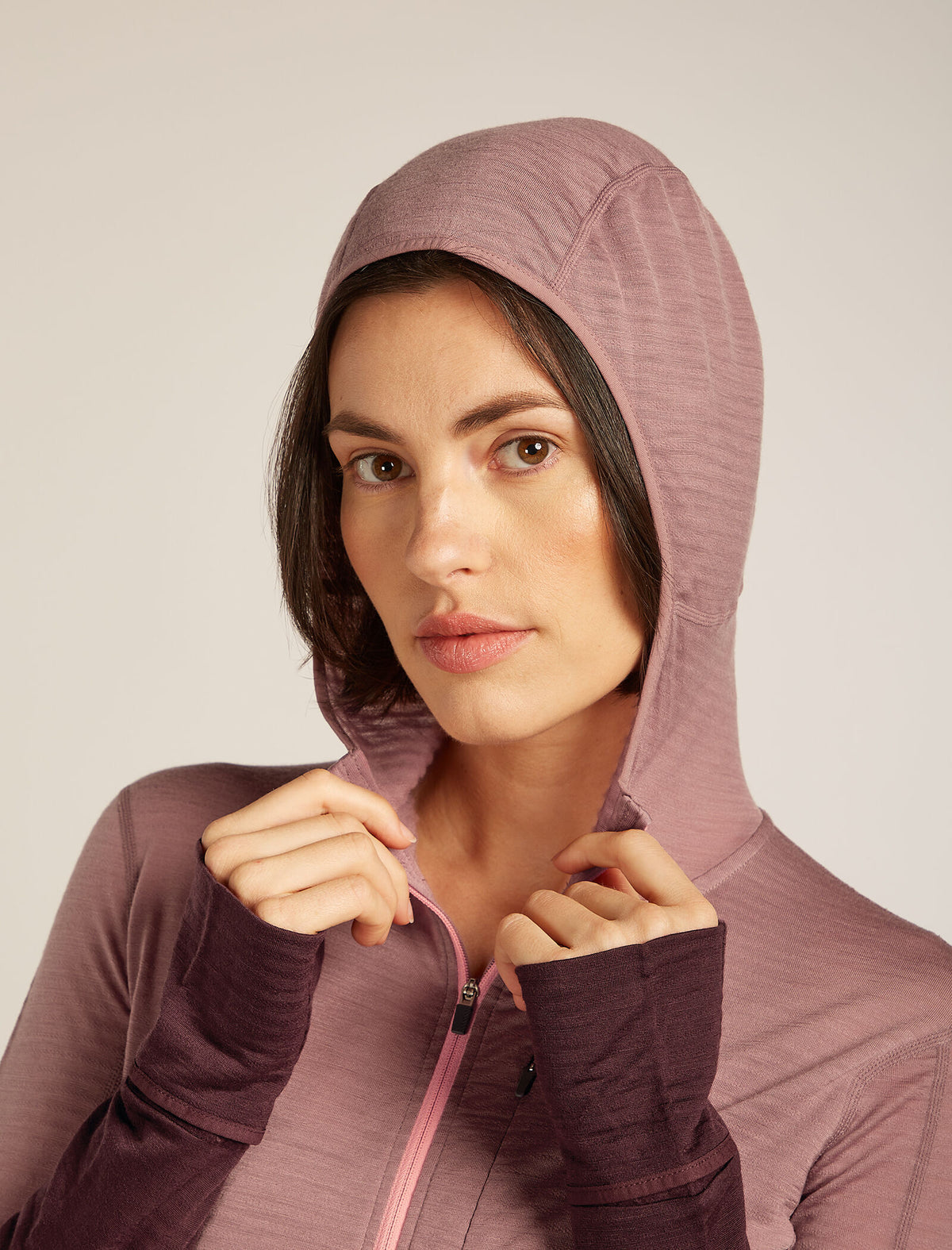 Women’s Merino Blend 200 Realfleece™ Descender Long Sleeve Zip Hoodie Summit/Java - 8