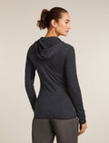 Women’s Merino Blend 200 Realfleece™ Descender Long Sleeve Zip Hoodie Jet Hthr/Black - 2