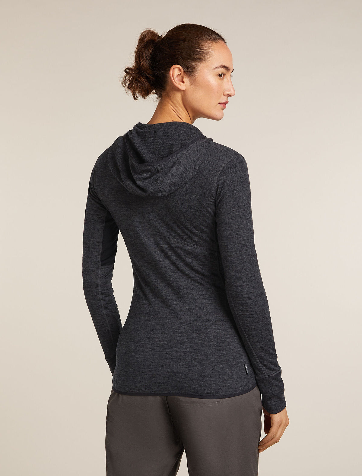 Women’s Merino Blend 200 Realfleece™ Descender Long Sleeve Zip Hoodie Jet Hthr/Black - 2