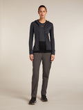 Women’s Merino Blend 200 Realfleece™ Descender Long Sleeve Zip Hoodie Jet Hthr/Black - 3