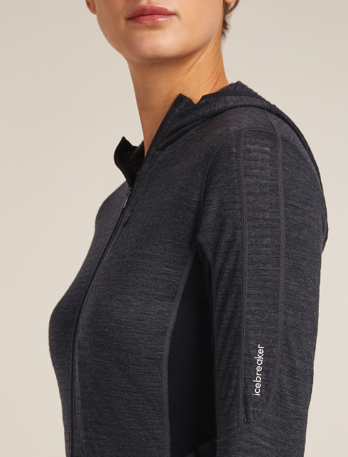 Women’s Merino Blend 200 Realfleece™ Descender Long Sleeve Zip Hoodie Jet Hthr/Black - 5