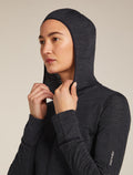 Women’s Merino Blend 200 Realfleece™ Descender Long Sleeve Zip Hoodie Jet Hthr/Black - 8