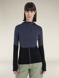 Women’s Merino Blend 200 Realfleece™ Descender Long Sleeve Zip Hoodie Graphite/Black - 1