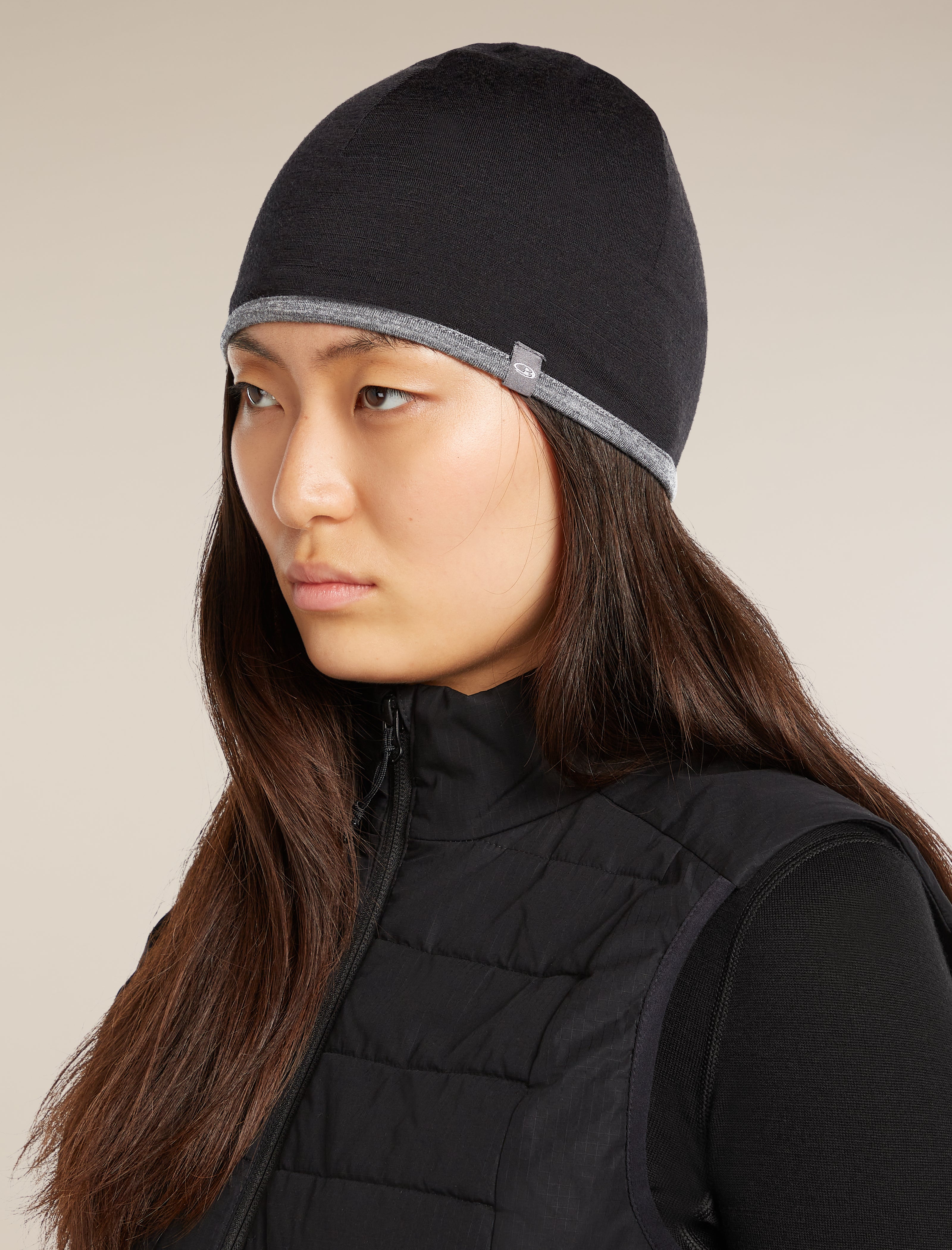 Icebreaker Merino Adult Pocket Hat, One Size, Black/Gritstone HTHR並行輸入品 Icebreaker Pocket Adult Merino Beanie - Black⁄Gritstone Heather