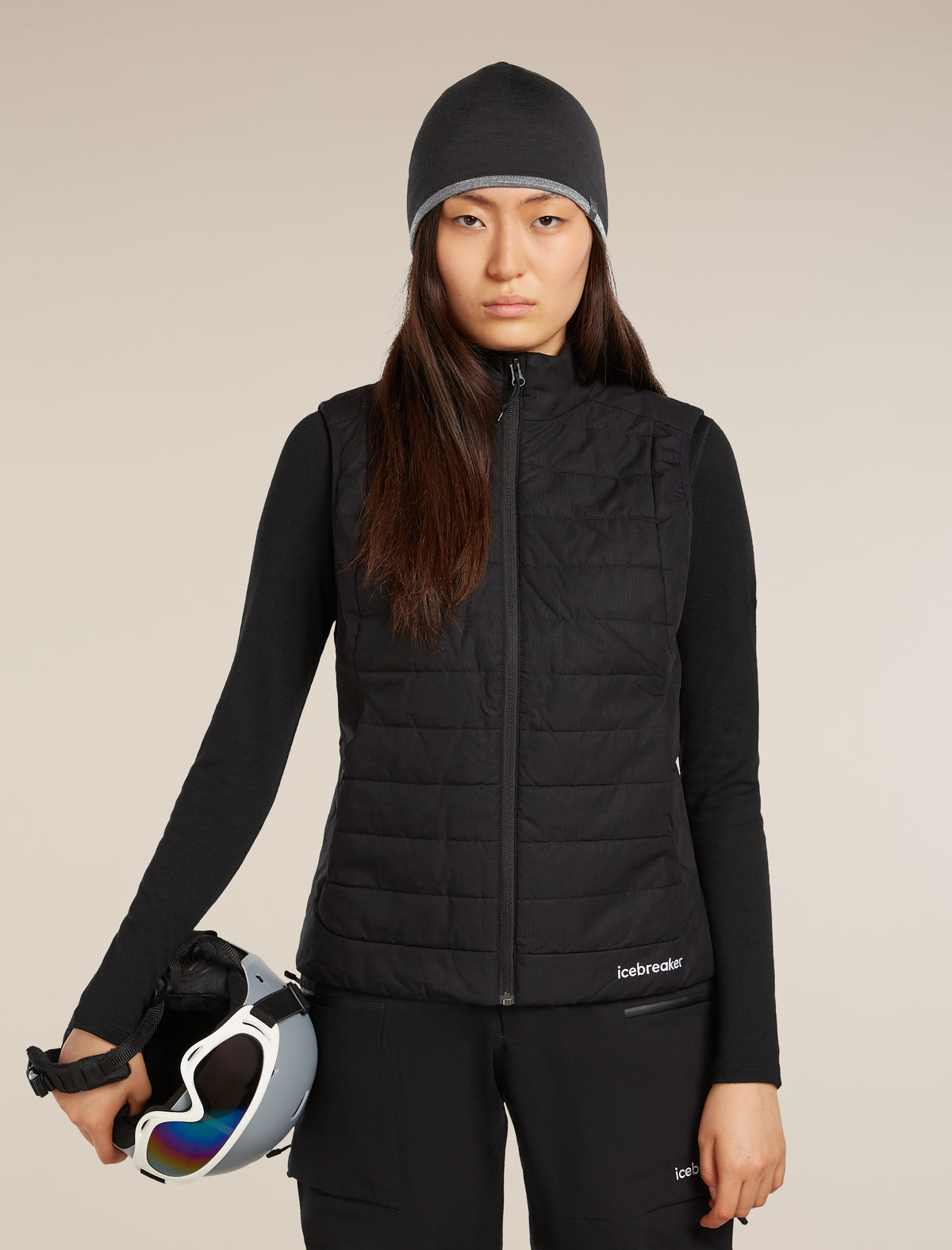 Unisex Merino 200 Pocket Hat Black/Gritstone Heather - 7