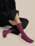Women's Merino Lifestyle Light Crew Socks Dark Berry - 5