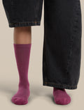 Women's Merino Lifestyle Light Crew Socks Dark Berry - 2