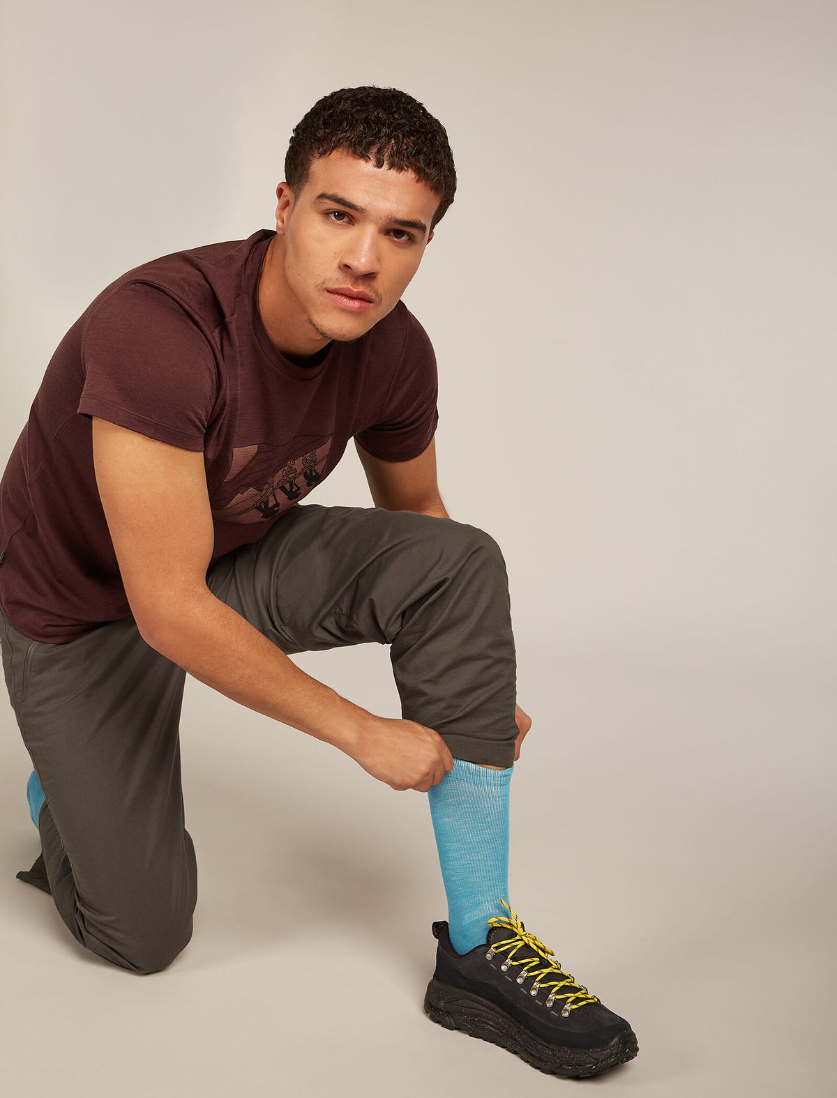 Men’s Merino Lifestyle Light Crew Socks Topaz/Hydro - 1