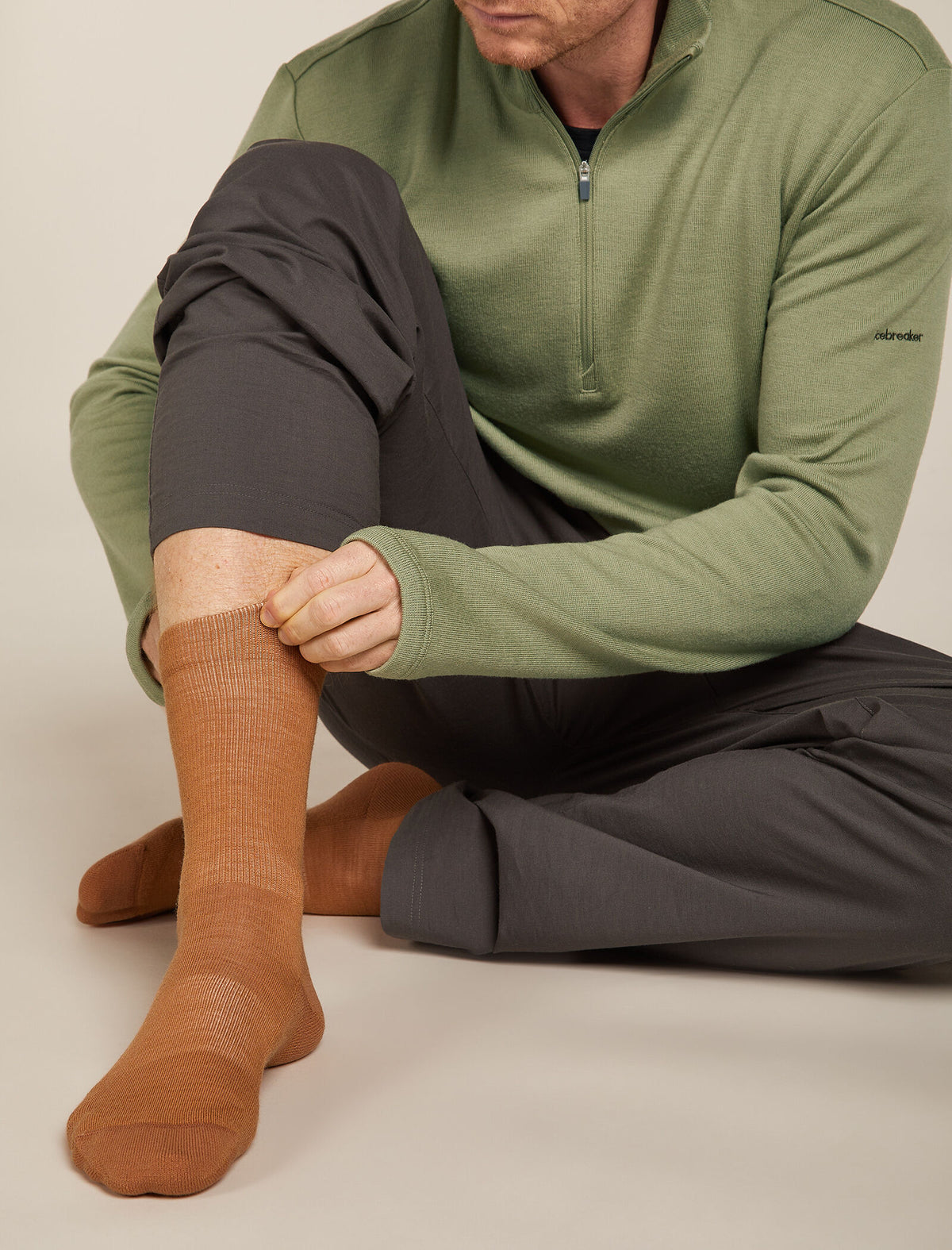 Men’s Merino Lifestyle Light Crew Socks Trail/Topaz - 2